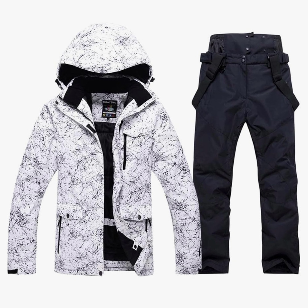 Women's Ski Jacket and Pant Set Waterproof Insulated Snowsuit